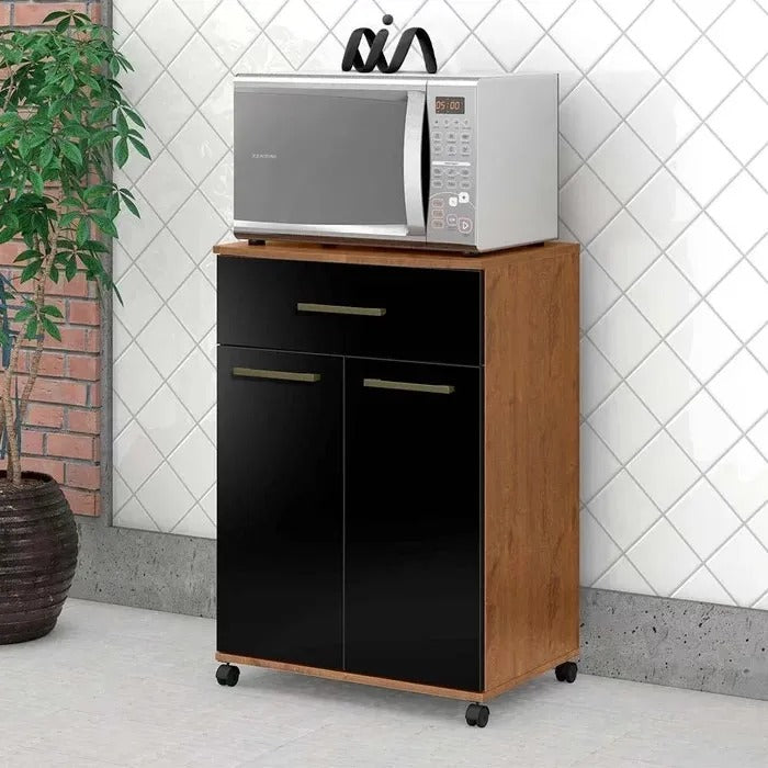 Armario Multiuso Primor 2P1G Cinamomo.Preto Catedral Zanzini Moveis