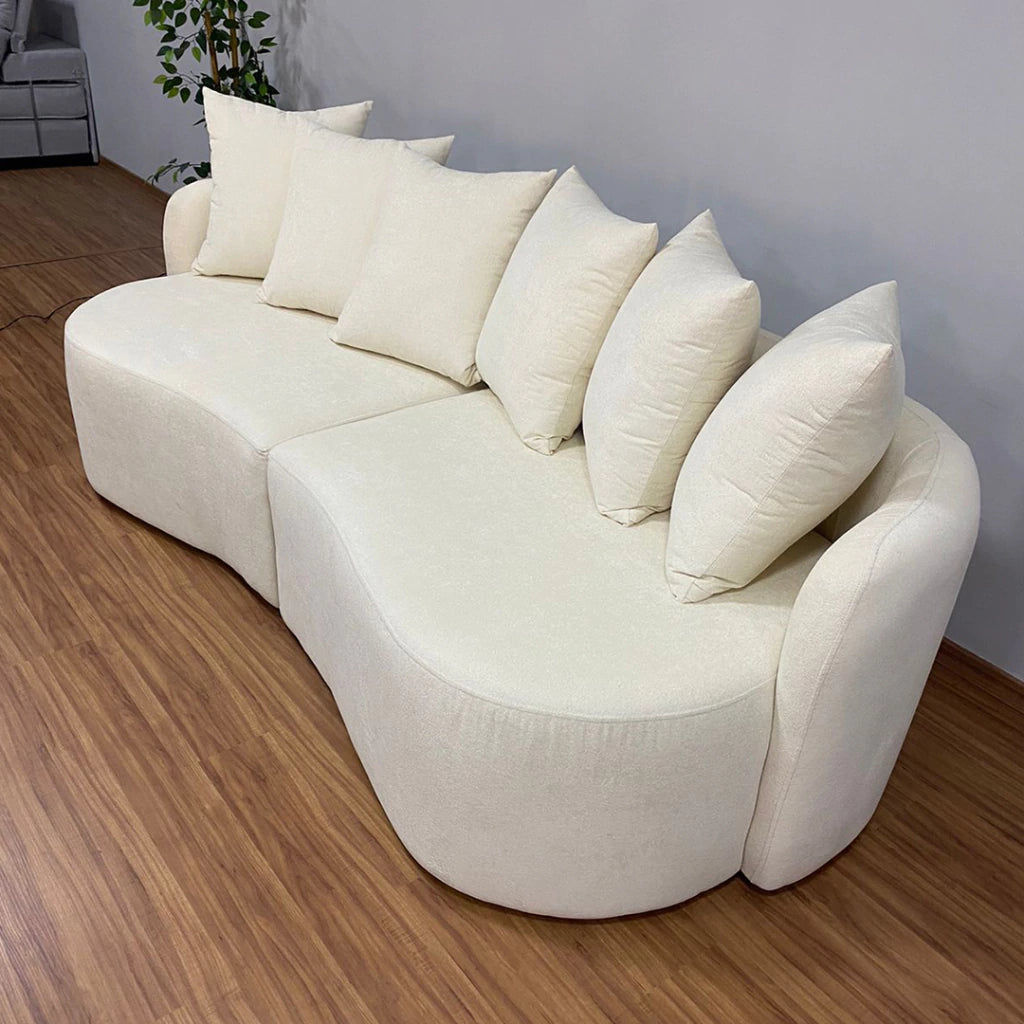 SOFA LIVING ORGANICO MERLIM – BOUCLE MARFIM/621 – JC ESTOFAD