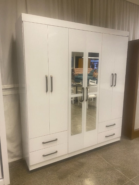 Guarda-Roupa 6 Portas Hércules 1,77 m Branco – CARIOCA MÓVEIS - Móveis furniture