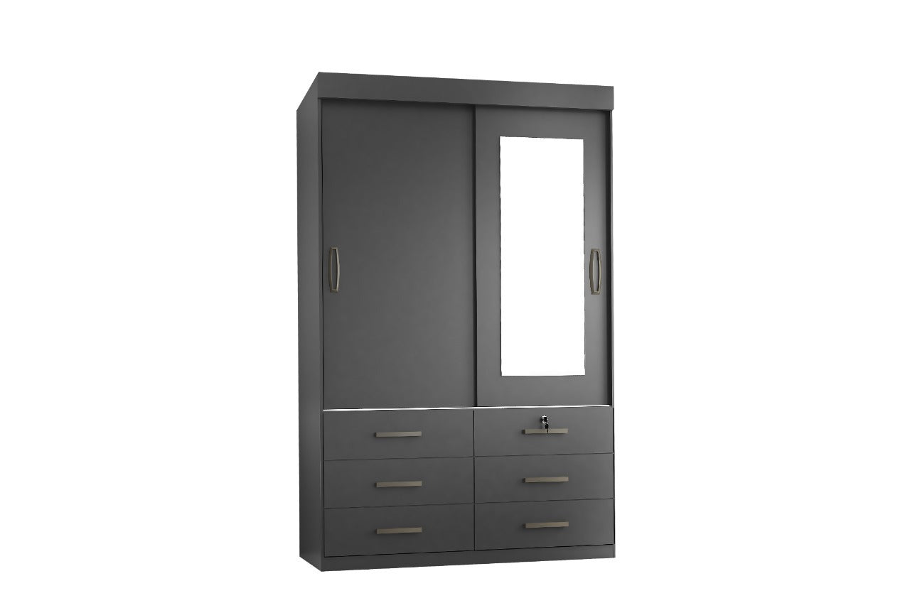 Roupeiro Copa 2P6G com 1Esp Preto Minas Plac - Móveis furniture