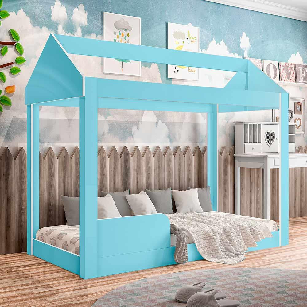 Cama Infantil Montessoriana Crystal Baby Azul 1251 J A Mov - Móveis furniture