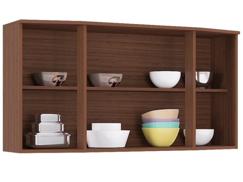 Armário de Cozinha Aéreo Bruna Tridimensional 4 portas – Cappuccino/Off white - Móveis furniture