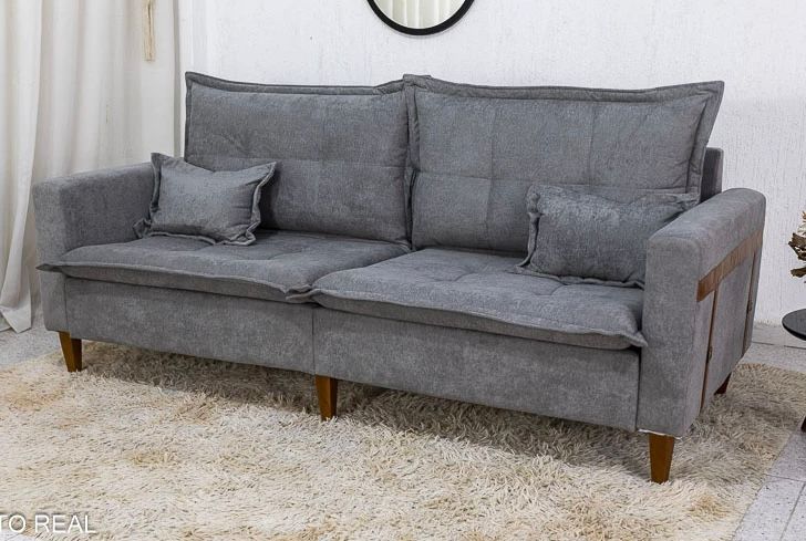 Sofá 3 lugares 2215 2.08m Boucle Cinza - Móveis furniture