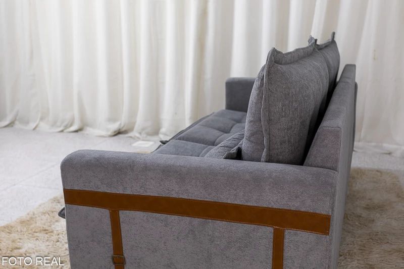 Sofá 3 lugares 2215 2.08m Boucle Cinza - Móveis furniture