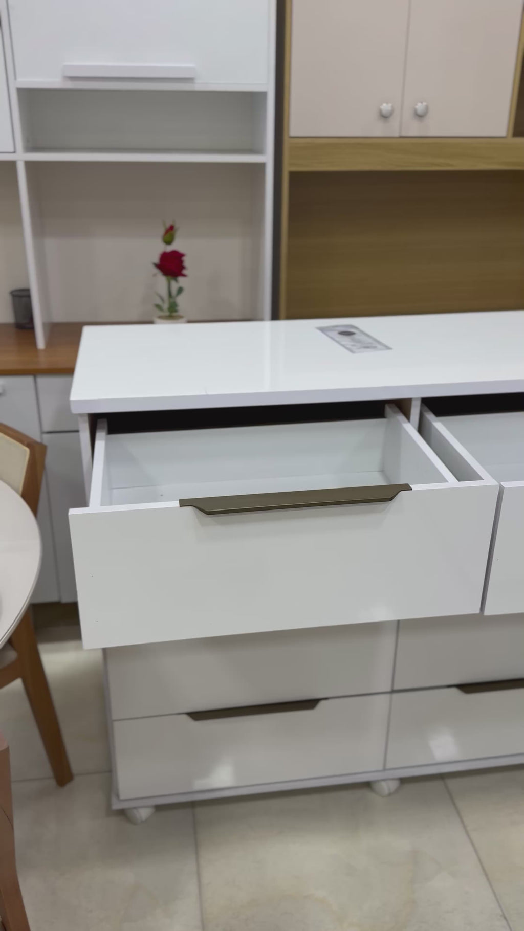 Cômoda Athenas 8 gavetas – Branca